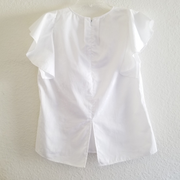 Golden Goose Isabella White Floral Print Jacquard Ruffled Top Size L Lar… - Picture 5 of 14